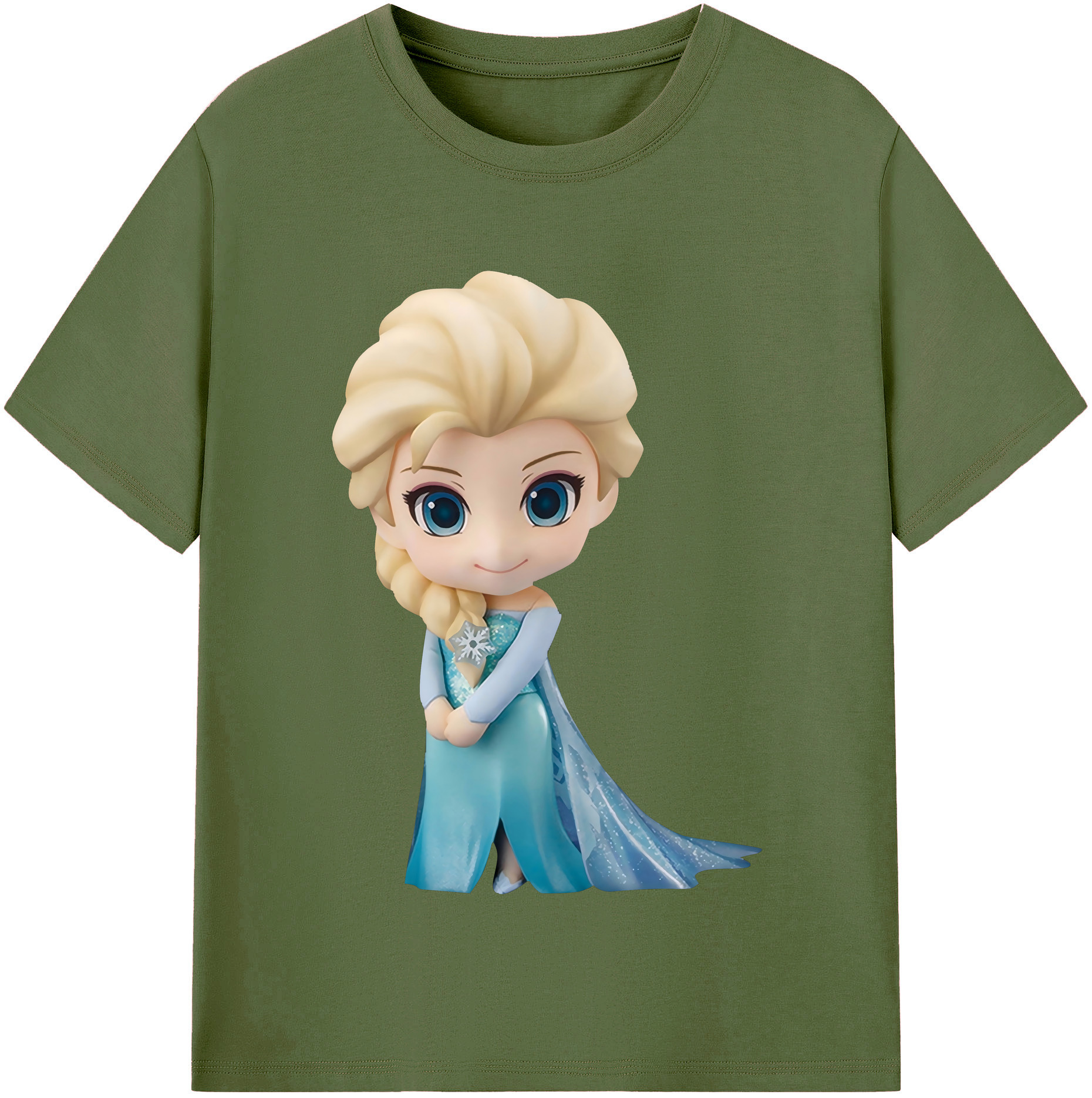 （画像用） アナと雪の女王 アンナ エルサ Frozen Anna Elsa 綿100％半袖Tシャツ（フロントプリント）
